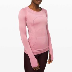 pink long sleeve lulu lemon shirt! $50! size 8!